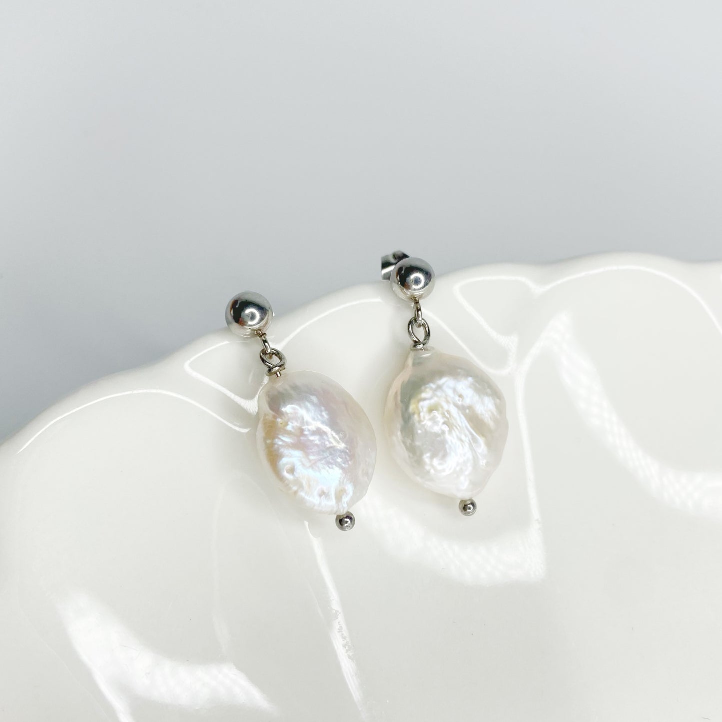 Aretes de gota de perla