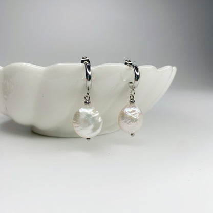 Media argolla con gota de perla