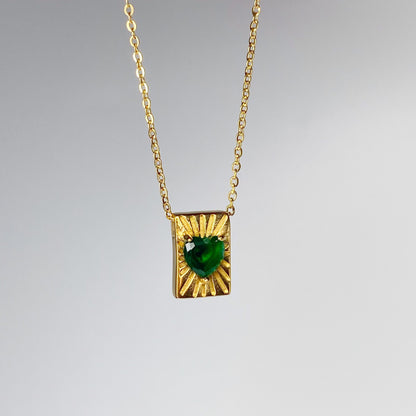 Cadena de corazón de zirconia con destellos