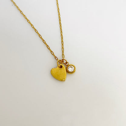 Cadena con corazón con zirconia
