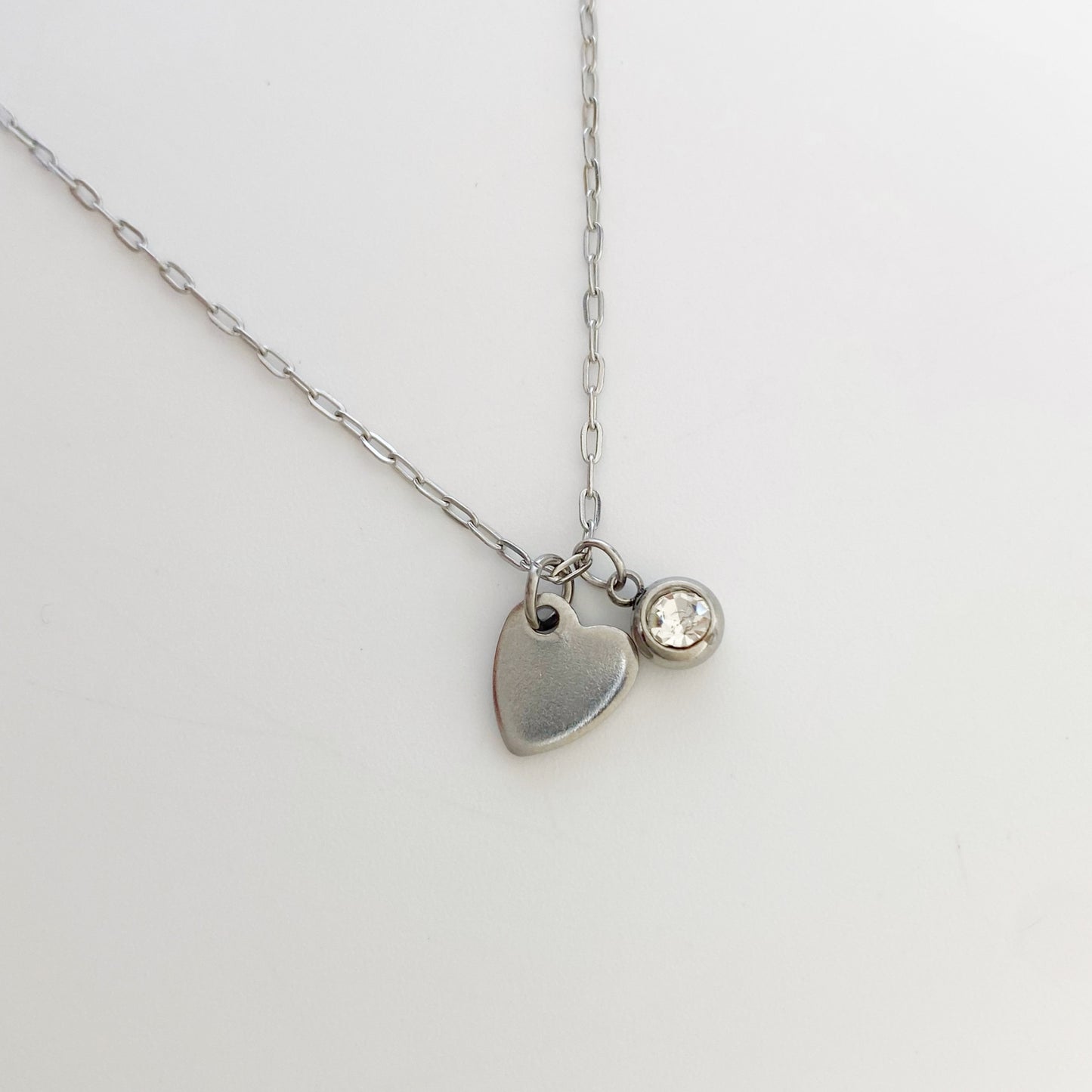 Cadena con corazón con zirconia