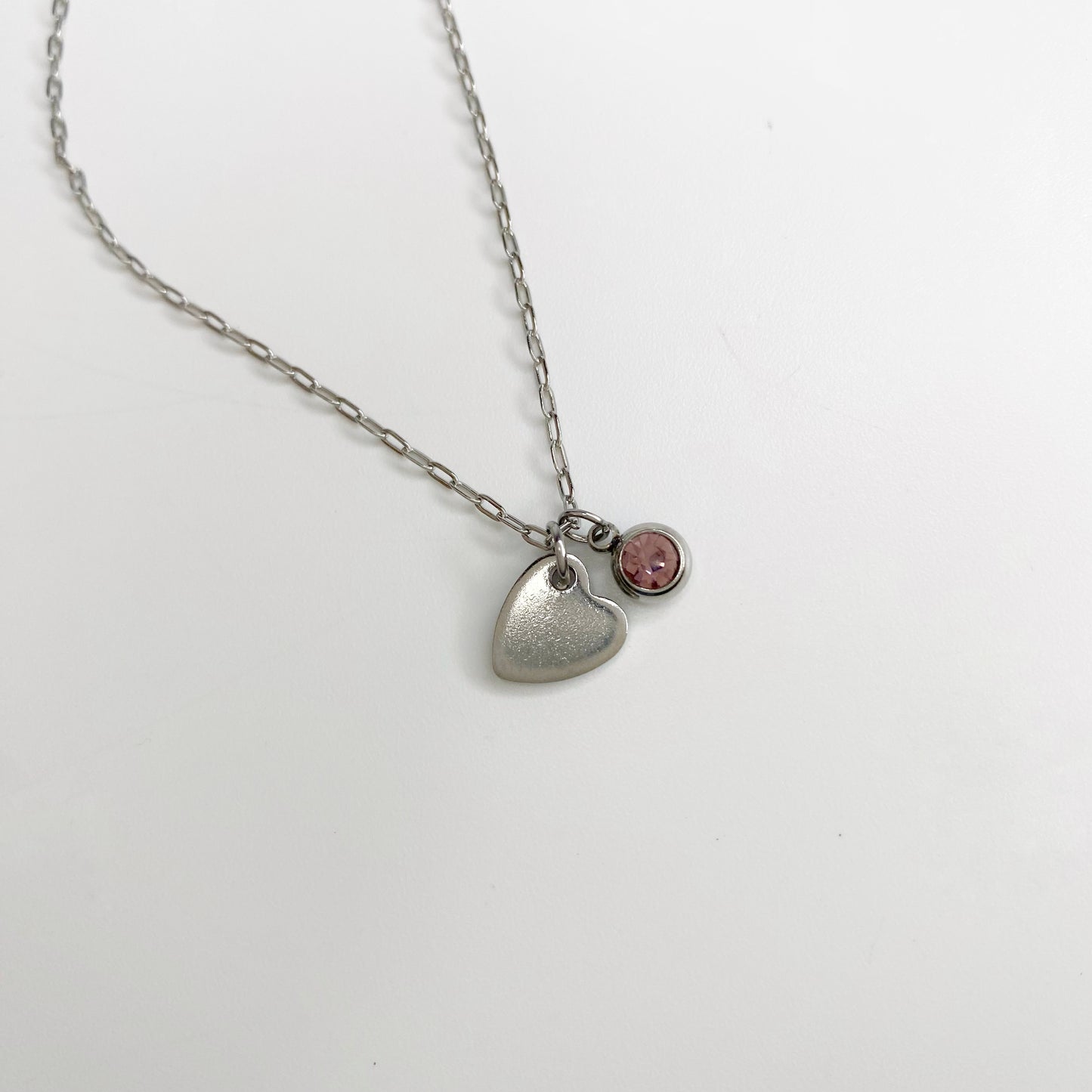 Cadena con corazón con zirconia