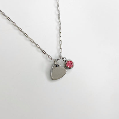 Cadena con corazón con zirconia