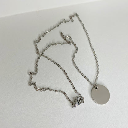 Cadena con placa redonda personalizada
