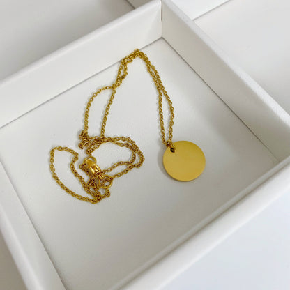 Cadena con placa redonda personalizada