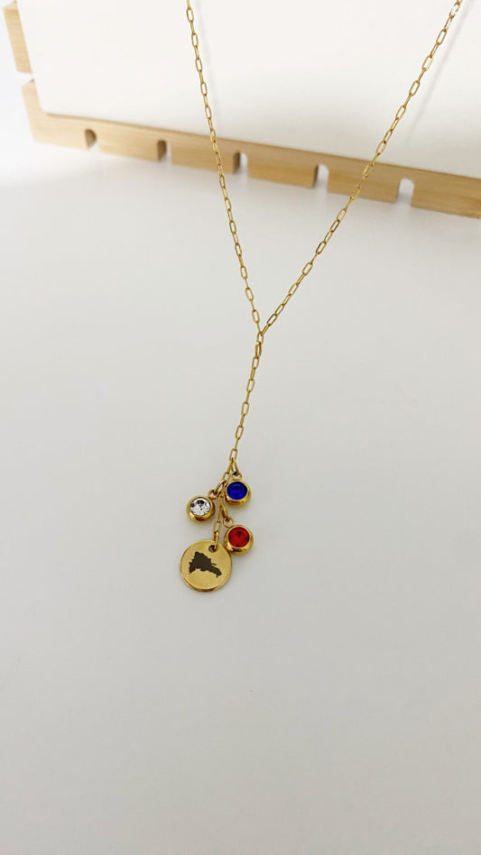Cadena con República Dominicana con zirconias
