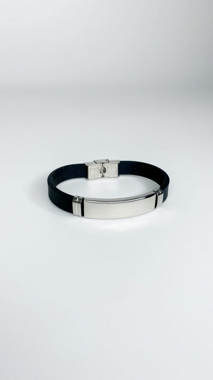 Pulsera con placa rectangular personalizado
