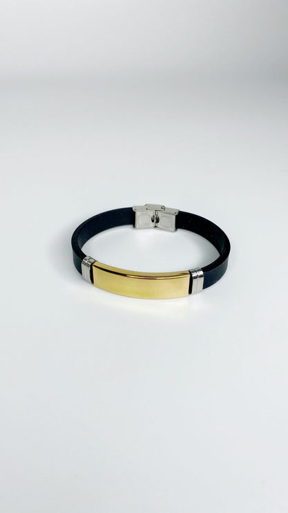 Pulsera con placa rectangular personalizado