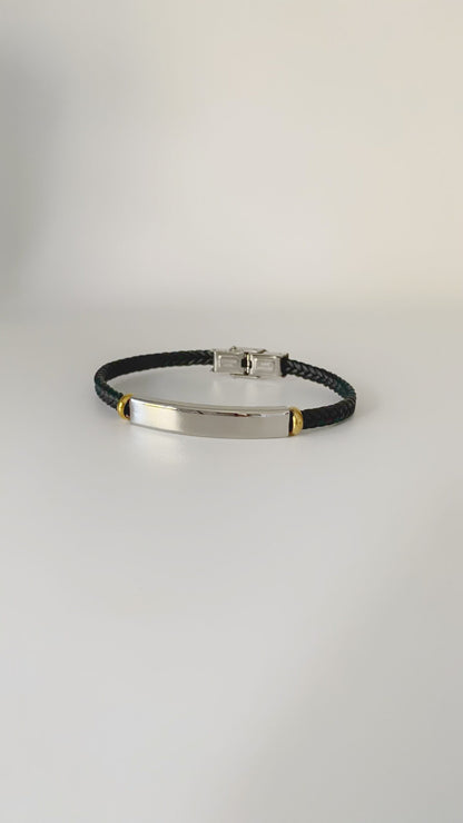 Pulsera con placa rectangular personalizada