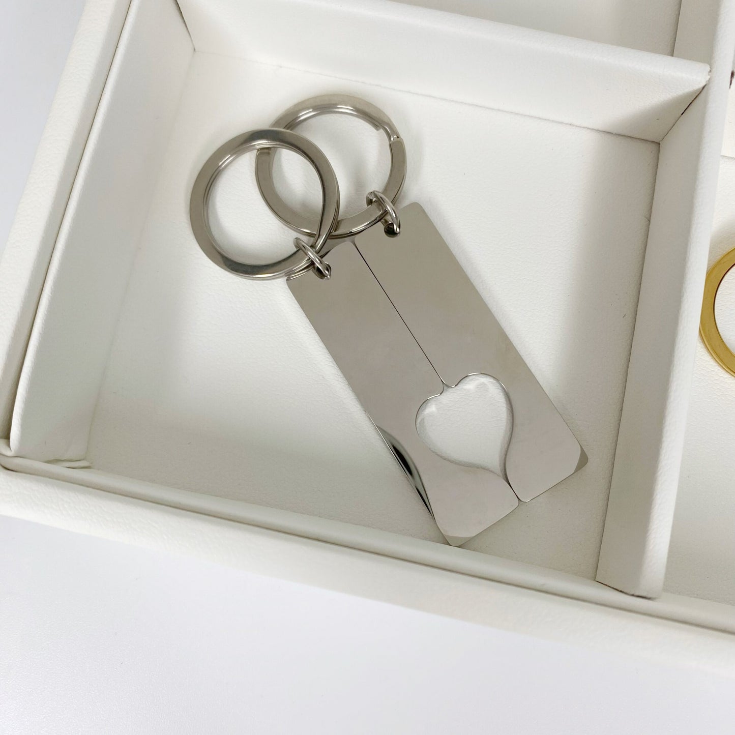 Doble llavero con corazón personalizado