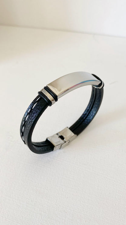 Pulsera con placa rectangular personalizada