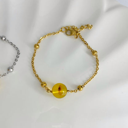 Pulsera con bola de ámbar