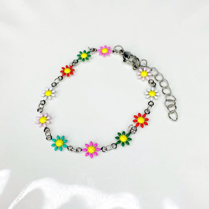 Pulsera de flores coloridas