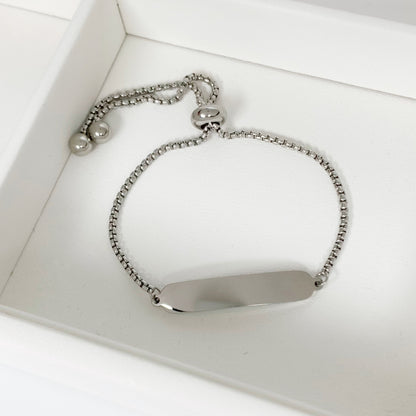 Pulsera de placa rectangular personalizada
